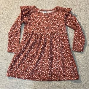 NWT Harper Canyon Brown Floral Ruffle Dress, Size 18 Months